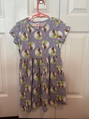 Hanna Andersson Lavender Dress with Green and White Tiana Print